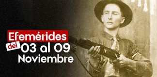 Efemérides de la Lucha de Nuestro Pueblo del 03 al 09 de Noviembre